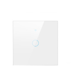 Intrerupator inteligent cu touch Tuya, Life Smart, Wi-Fi, fara nul, 1 canal, 16A, Sticla securizata, compatibil Amazon Alexa/Google Assistant, Alb @Smartwiz