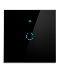 Intrerupator Simplu Wi-Fi cu Touch Negru din Sticla Intrerupator Simplu Wi-Fi cu Touch Negru din Sticla