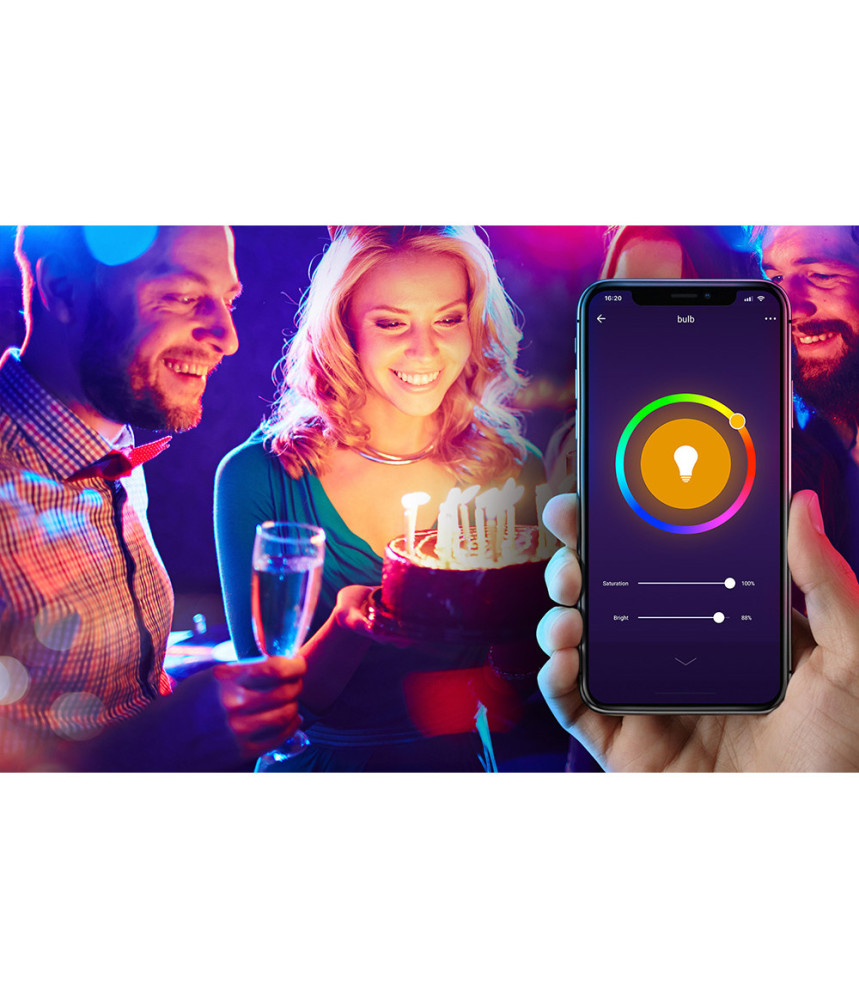 Bec inteligent WiFi RGB LED Gosund WB4-2 E27 Tuya (2 bucati), 8W, 800lm Bec inteligent WiFi RGB LED Gosund WB4-2 E27 Tuya (2 bucati), 8W, 800lm