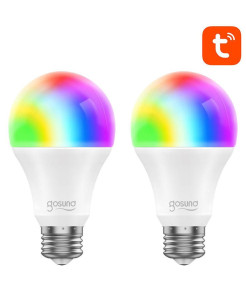 Bec inteligent WiFi RGB LED Gosund WB4-2 E27 Tuya (2 bucati), 8W, 800lm