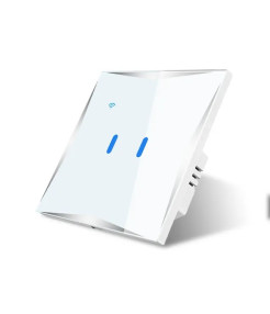 Intrerupator Dublu X Wi-Fi cu Touch din Sticla Alb Intrerupator Dublu X Wi-Fi cu Touch din Sticla Alb