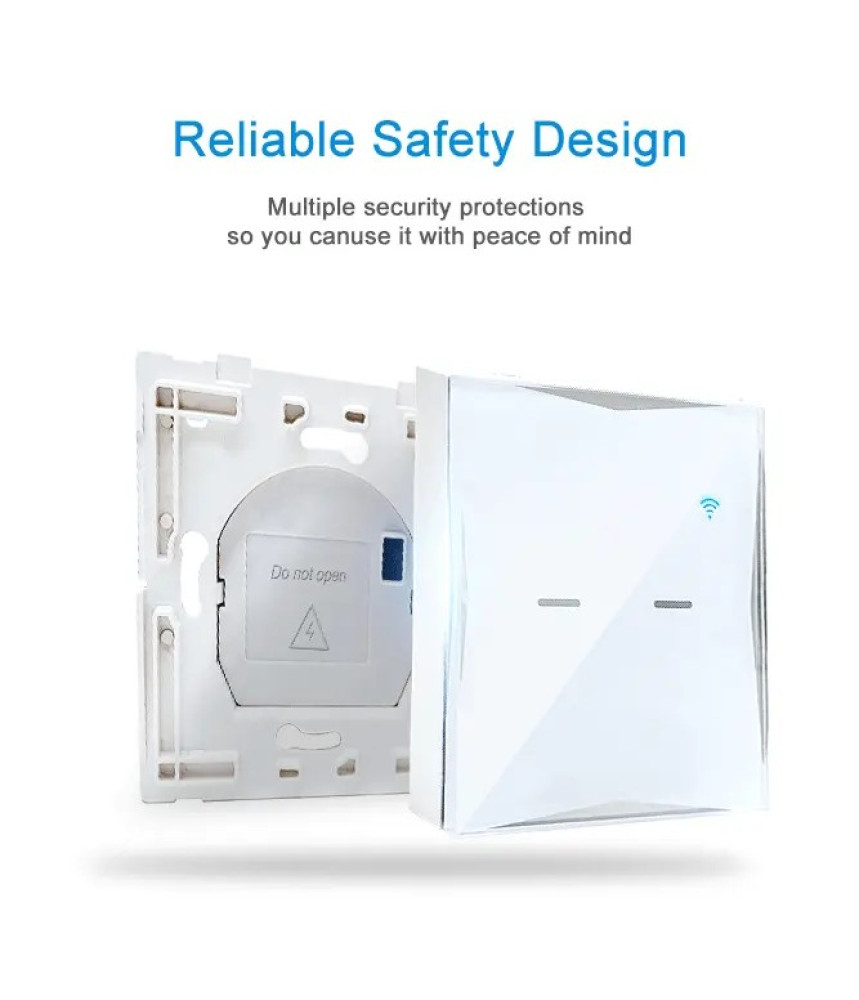 Intrerupator Dublu X Wi-Fi cu Touch din Sticla Alb Intrerupator Dublu X Wi-Fi cu Touch din Sticla Alb