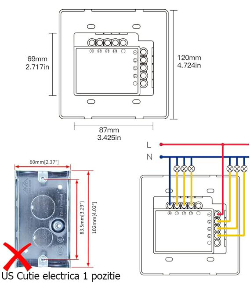 Intrerupator 6 Canale Wi-Fi cu Touch din Sticla Intrerupator 6 Canale Wi-Fi cu Touch din Sticla