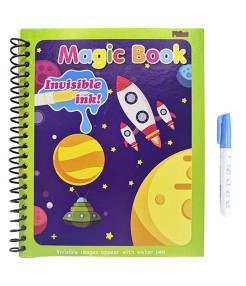 Carte de colorat cu apa Magic Book, Reutilizabila, Racheta si elemente spatiale Carte de colorat cu apa Magic Book, Reutilizabila, Racheta si elemente spatiale