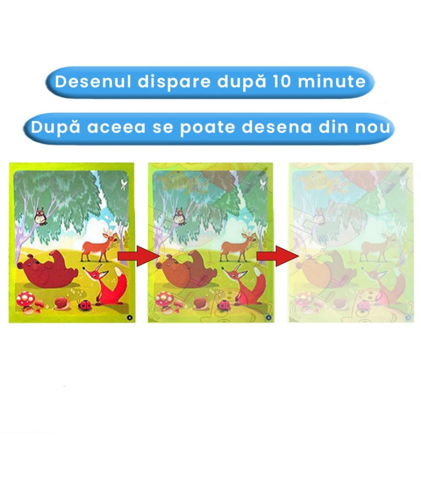 Carte de colorat cu apa Magic Book , Reutilizabila, plina de culori vibrante, Dumbo si prietenii sai