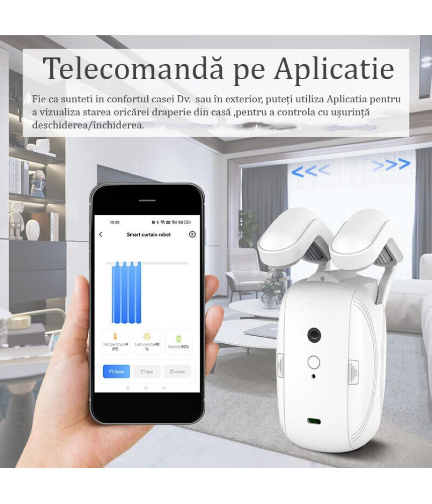 Kit 2xRoboti, Automatizare Draperii/Perdele Kit 2xRoboti, Automatizare Draperii/Perdele