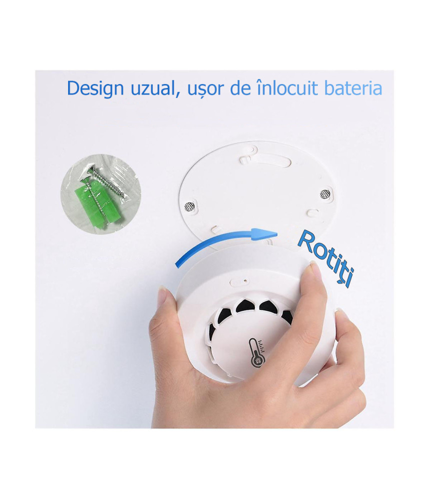 Detector inteligent de fum, temperatura si umiditate,higrometru Detector inteligent de fum, temperatura si umiditate,higrometru