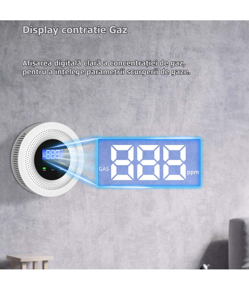 Detector si alarma smart Wifi pentru scurgeri de gaze, Temperatura Reglabila compatibil Tuya/Smartlife @SmartWiz Detector si alarma smart Wifi pentru scurgeri de gaze, Temperatura Reglabila compatibil Tuya/Smartlife @SmartWiz