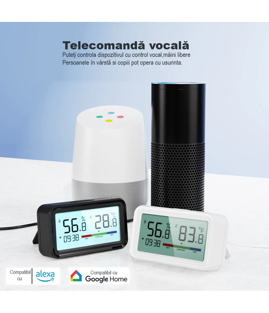 Senzor Mini de temperatura/umiditate NEGRU Senzor Mini de temperatura/umiditate NEGRU
