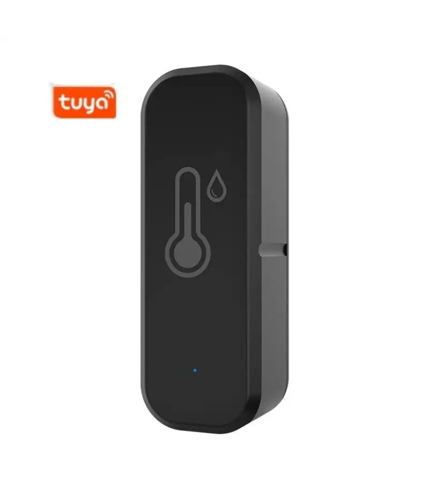 Senzor de temperatura/umiditate, WiFi 2.4G, Compatibil cu Tuya/SmartLife/Alexa/Echo/Google Assistant, negru @SmartWIZ Senzor de temperatura/umiditate, WiFi 2.4G, Compatibil cu Tuya/SmartLife/Alexa/Echo/Google Assistant, negru @SmartWIZ