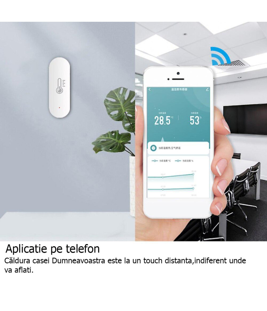 Senzor Wi-Fi de temperatura/umiditate ALB Senzor Wi-Fi de temperatura/umiditate ALB