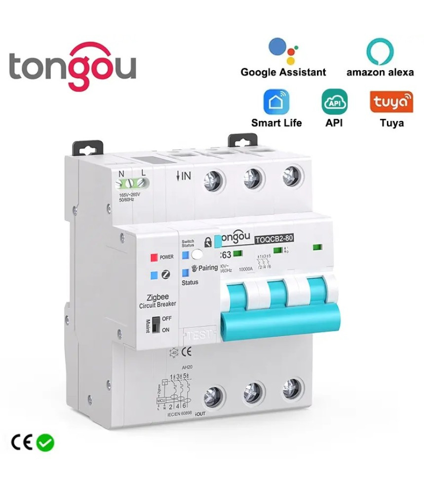 Siguranta Automata Inteligenta ZigBee, Tuya/Smartlife 3Poli Siguranta Automata Inteligenta ZigBee, Tuya/Smartlife 3Poli