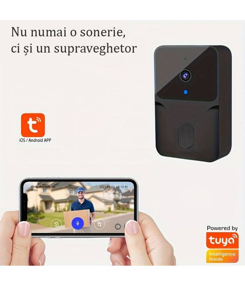 Sonerie Inteligenta WiFi, VideoGuest, Transmitator video cu vedere nocturna Sonerie Inteligenta WiFi, VideoGuest, Transmitator video cu vedere nocturna