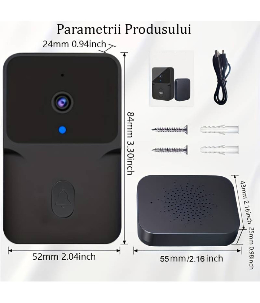 Sonerie Inteligenta WiFi, VideoGuest, Transmitator video cu vedere nocturna Sonerie Inteligenta WiFi, VideoGuest, Transmitator video cu vedere nocturna