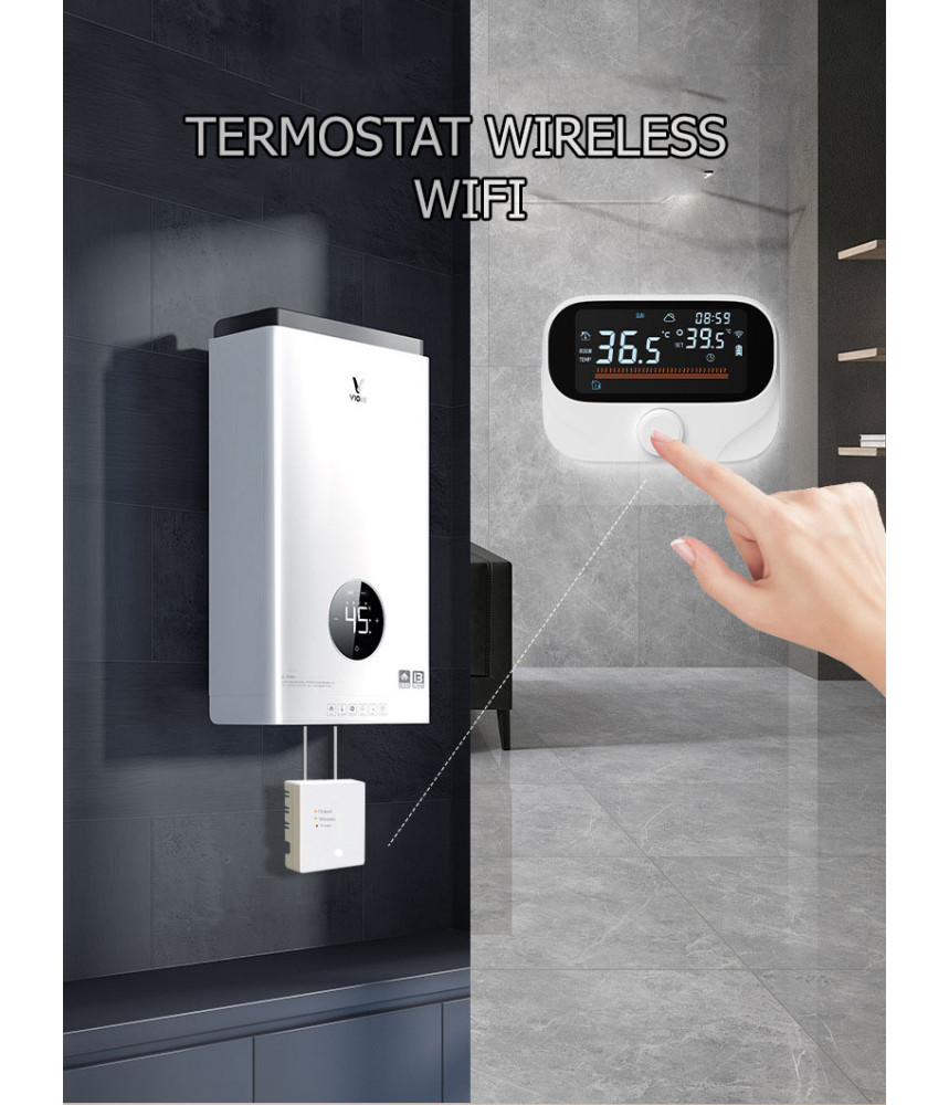Termostat inteligent S2_Style Centrala termica, Wi-Fi, TUYA, Smart Life, Compatibil cu Alexa, Google Home @SmartWiz Termostat inteligent S2_Style Centrala termica, Wi-Fi, TUYA, Smart Life, Compatibil cu Alexa, Google Home @SmartWiz