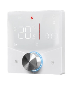Termostat Inteligent de ambient, Centrala/Boiler Electric cu Rotita, Wi-FI, Control prin Aplicatia Tuya, Wireless, Prindere in Doza de Perete, Control Vocal Google Home, Alexa, Alb @SmartWiz Termostat Inteligent de ambient, Centrala/Boiler Electric cu Rotita, Wi-FI, Control prin Aplicatia Tuya, Wireless, Prindere in Doza de Perete, Control Vocal Google Home, Alexa, Alb @SmartWiz