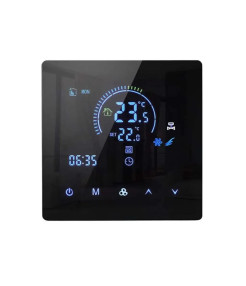 Termostat Inteligent de ambient, HVAC, Pardoseala, Aer Conditionat(AC), TouchScreen, Negru, WIFI, Control prin Aplicatia Tuya, Wireless, Doza de Perete, Control Vocal Google Home, Alexa @SmartWiz Termostat Inteligent de ambient, HVAC, Pardoseala, Aer Conditionat(AC), TouchScreen, Negru, WIFI, Control prin Aplicatia Tuya, Wireless, Doza de Perete, Control Vocal Google Home, Alexa @SmartWiz