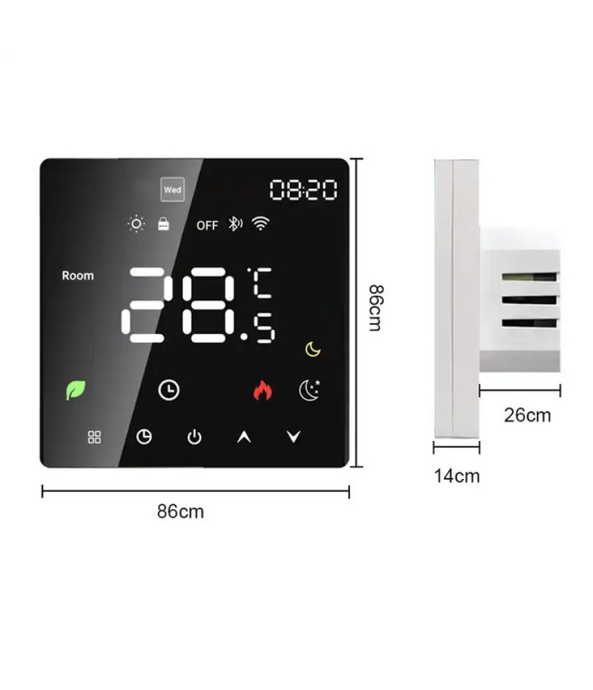 Termostat inteligent touchscreen, perete WiFi Termostat inteligent touchscreen, perete WiFi