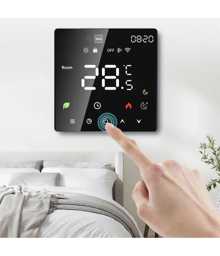 Termostat inteligent touchscreen, perete WiFi Termostat inteligent touchscreen, perete WiFi