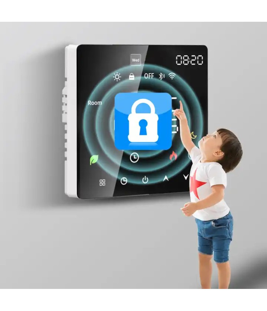 Termostat inteligent touchscreen, perete WiFi Termostat inteligent touchscreen, perete WiFi