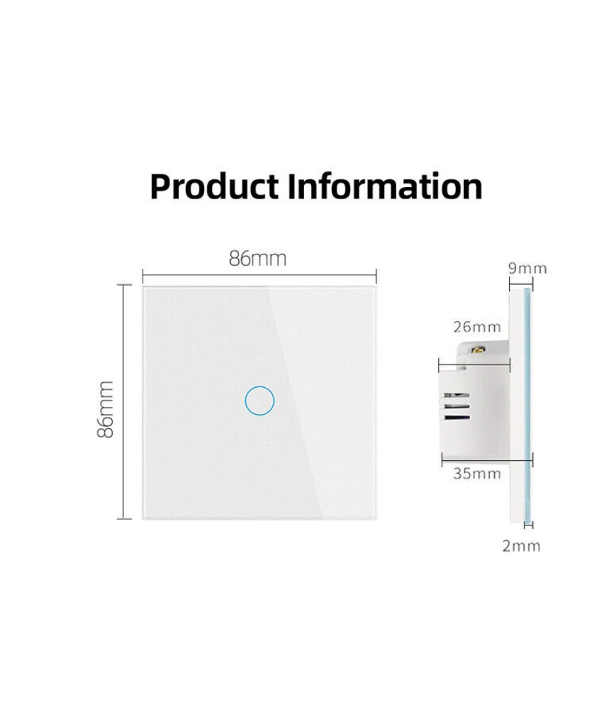 Intrerupator inteligent cu touch Tuya, Life Smart, Aubess, Wi-Fi, fara nul, 2 canale, 16A, Sticla securizata, compatibil Amazon Alexa/Google Assistant, Alb Intrerupator inteligent cu touch Tuya, Life Smart, Aubess, Wi-Fi, fara nul, 2 canale, 16A, Sticla securizata, compatibil Amazon Alexa/Google Assistant, Alb