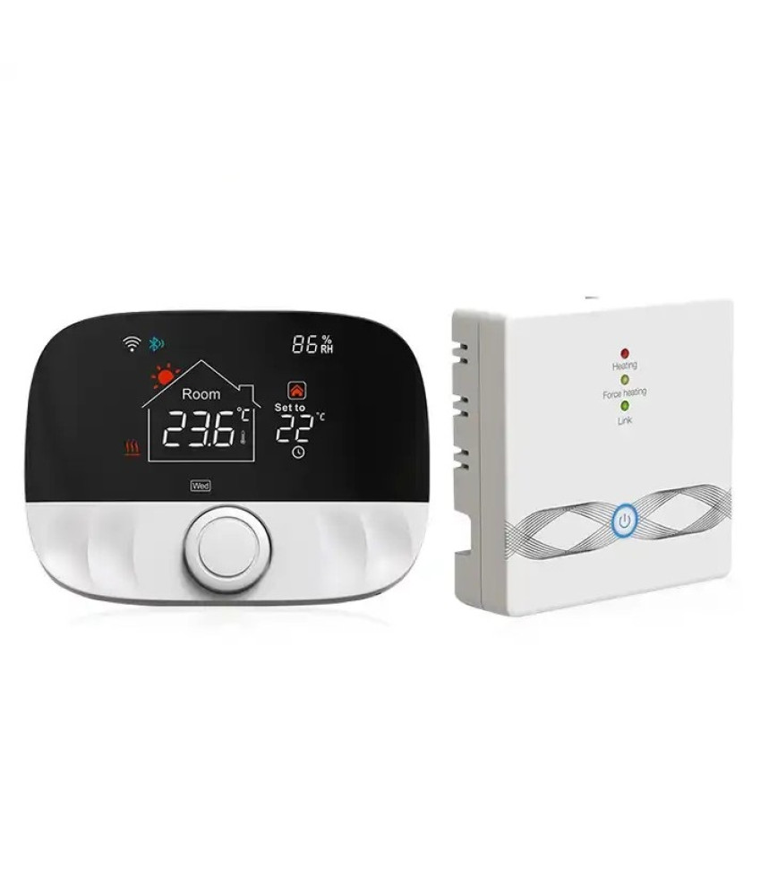 Termostat inteligent, Wi-Fi, S1 ALB, TUYA, Smart Life, Compatibil cu Alexa, Google Home @SmartWiz Termostat inteligent, Wi-Fi, S1 ALB, TUYA, Smart Life, Compatibil cu Alexa, Google Home @SmartWiz