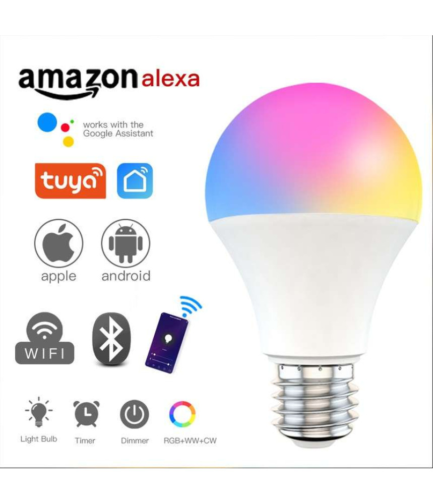 Bec Inteligent LED RGB inteligent Smart A67, Wi-Fi, Tuya/Smartlife, E27, 10W (100W), 1000 lm, lumina alba si colorata (2200-6500K), @SmartWiz Bec Inteligent LED RGB inteligent Smart A67, Wi-Fi, Tuya/Smartlife, E27, 10W (100W), 1000 lm, lumina alba si colorata (2200-6500K), @SmartWiz