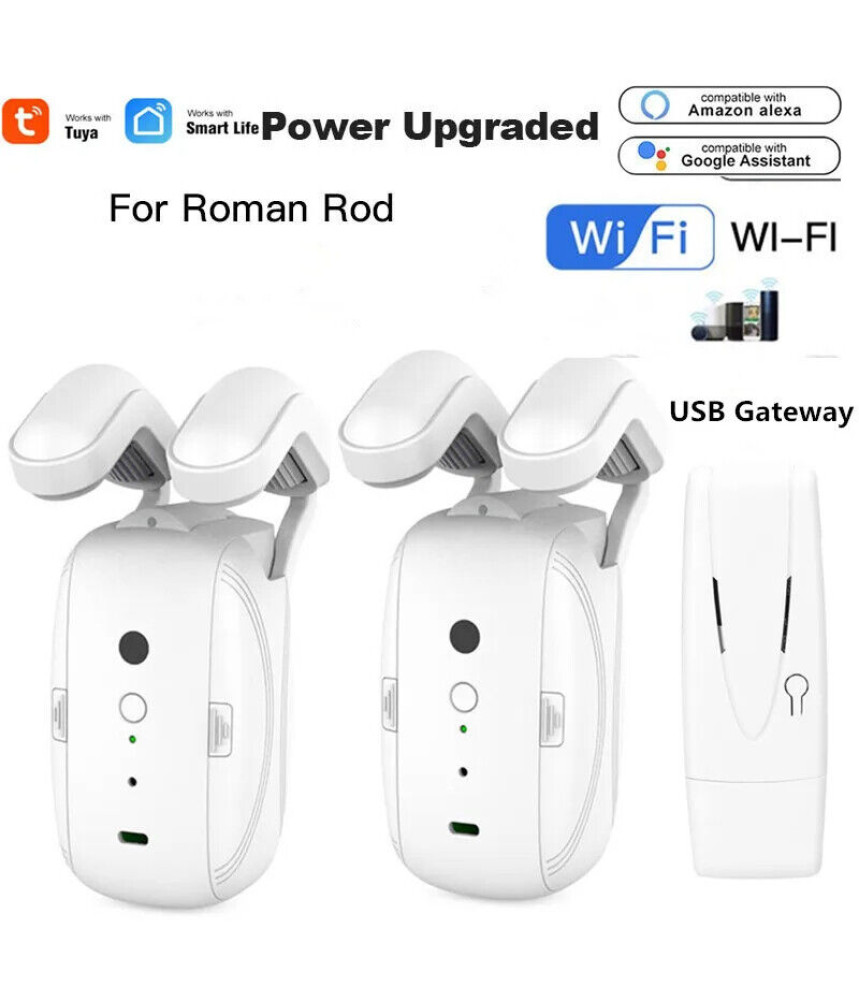 Kit 2xRoboti, Gateway Inclus, Automatizare Draperii, Perdele, Wireless, Alb, Voice Control, Smart curtain robot, Tuya App Control, Pentru casa, hotel, Airbnb @SmartWiz Kit 2xRoboti, Gateway Inclus, Automatizare Draperii, Perdele, Wireless, Alb, Voice Control, Smart curtain robot, Tuya App Control, Pentru casa, hotel, Airbnb @SmartWiz