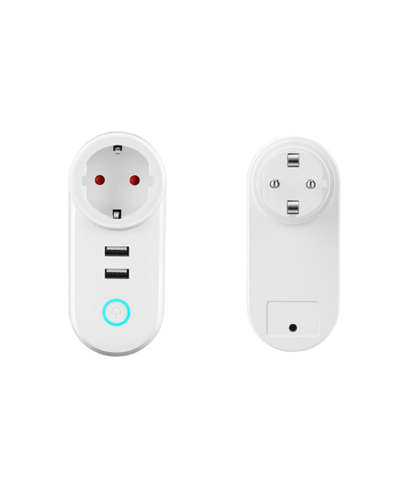 Priza Inteligenta cu USB, 16A, Wireless 2, 4GHz, 2 X USB, Smart Home, Google Home. Amazon Echo, Alexa @SmartWiz Priza Inteligenta cu USB, 16A, Wireless 2, 4GHz, 2 X USB, Smart Home, Google Home. Amazon Echo, Alexa @SmartWiz