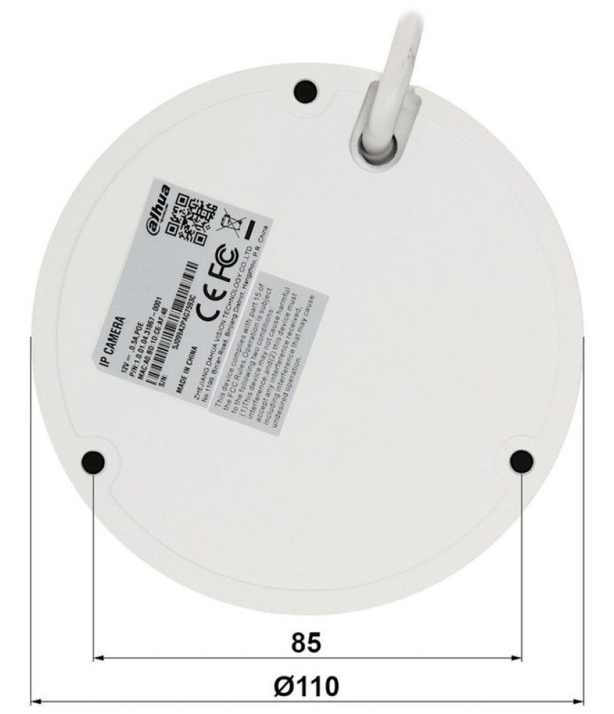 Cameră dome Dahua 4MP, IR 30m, microfon, PoE, IP67, WizSense Cameră dome Dahua 4MP, IR 30m, microfon, PoE, IP67, WizSense