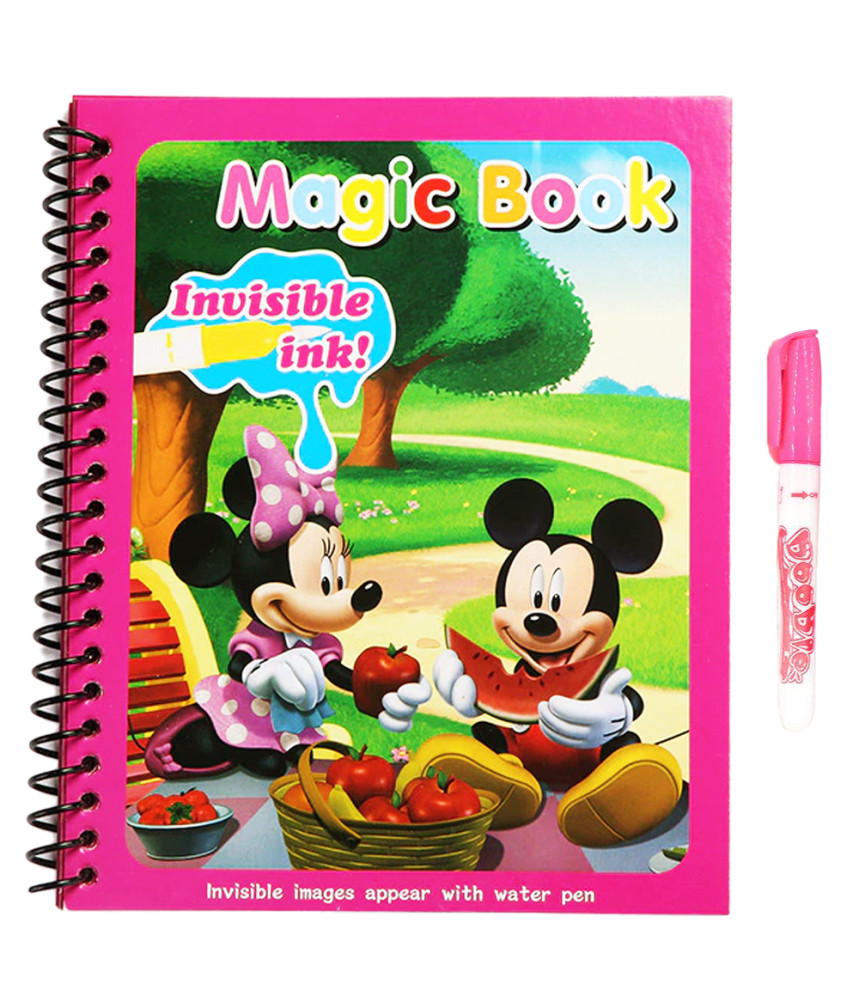 Carte de colorat cu apa Magic Book , Reutilizabila, plina de culori vibrante, Mickey si Minnie Carte de colorat cu apa Magic Book , Reutilizabila, plina de culori vibrante, Mickey si Minnie
