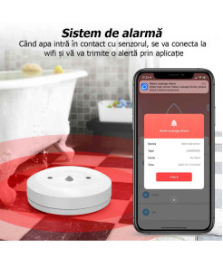 Senzor de scurgere a apei Smart Life, nivel IP66, alarma, detector prin aplicatie, imersie, Tuya Zigbee @SmartWiz