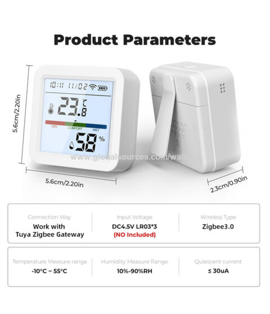 Senzor inteligent, cu afisaj de temperatura si umiditate smart Wi-Fi, termometru si higrometru de camera, Compatibil Tuya Suport Alexa, Google Home @SmartWiz Senzor inteligent, cu afisaj de temperatura si umiditate smart Wi-Fi, termometru si higrometru de camera, Compatibil Tuya Suport Alexa, Google Home @SmartWiz