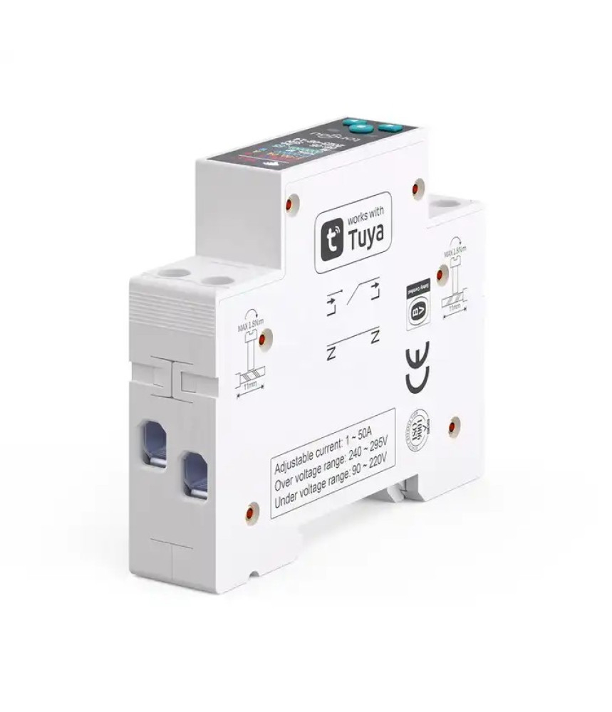 Siguranta Inteligenta, Wi-Fi, 1-50A, Afisaj, Monitorizare energie, Protectie Supratensiune, Programare inteligenta, compatibil Tuya, Smart Life APP @SmartWiz Siguranta Inteligenta, Wi-Fi, 1-50A, Afisaj, Monitorizare energie, Protectie Supratensiune, Programare inteligenta, compatibil Tuya, Smart Life APP @SmartWiz