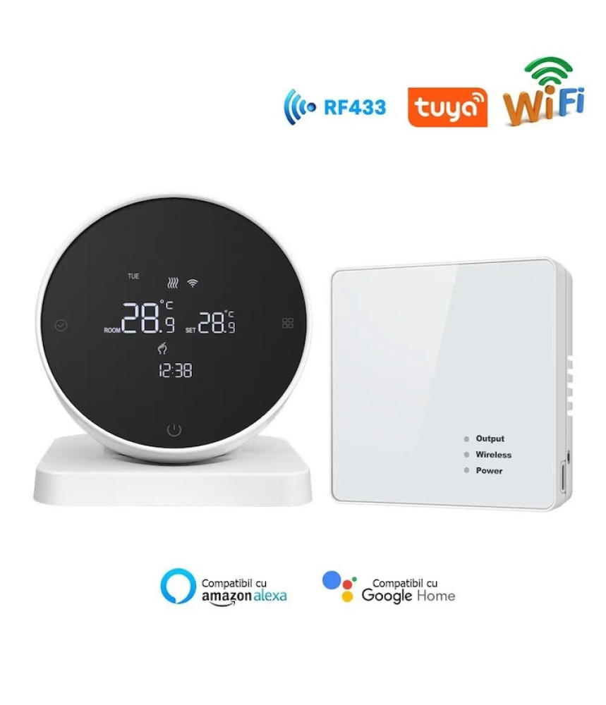 Termostat inteligent S3, Wi-Fi, TUYA, Smart Life, Compatibil cu Alexa, Google Home @SmartWiz Termostat inteligent S3, Wi-Fi, TUYA, Smart Life, Compatibil cu Alexa, Google Home @SmartWiz